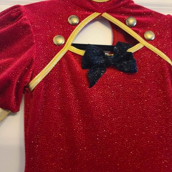 Large child a wish comes true red velvet ballet dance costume skating dress - Picture 2 of 4